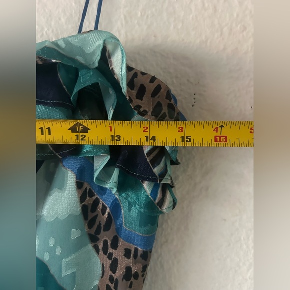 Hutch Womens 2 Blue Animal Print Maxi Ruffle Strap Patchwork Dress Fairy - Picture 6 of 15